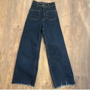 Zara Blue Flare Wide Leg Jeans High Waisted